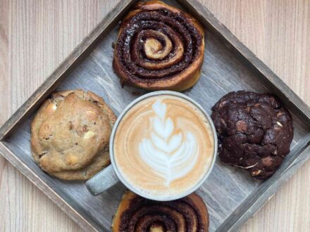 Coffee and pastries from Faxi bakery in Iceland.