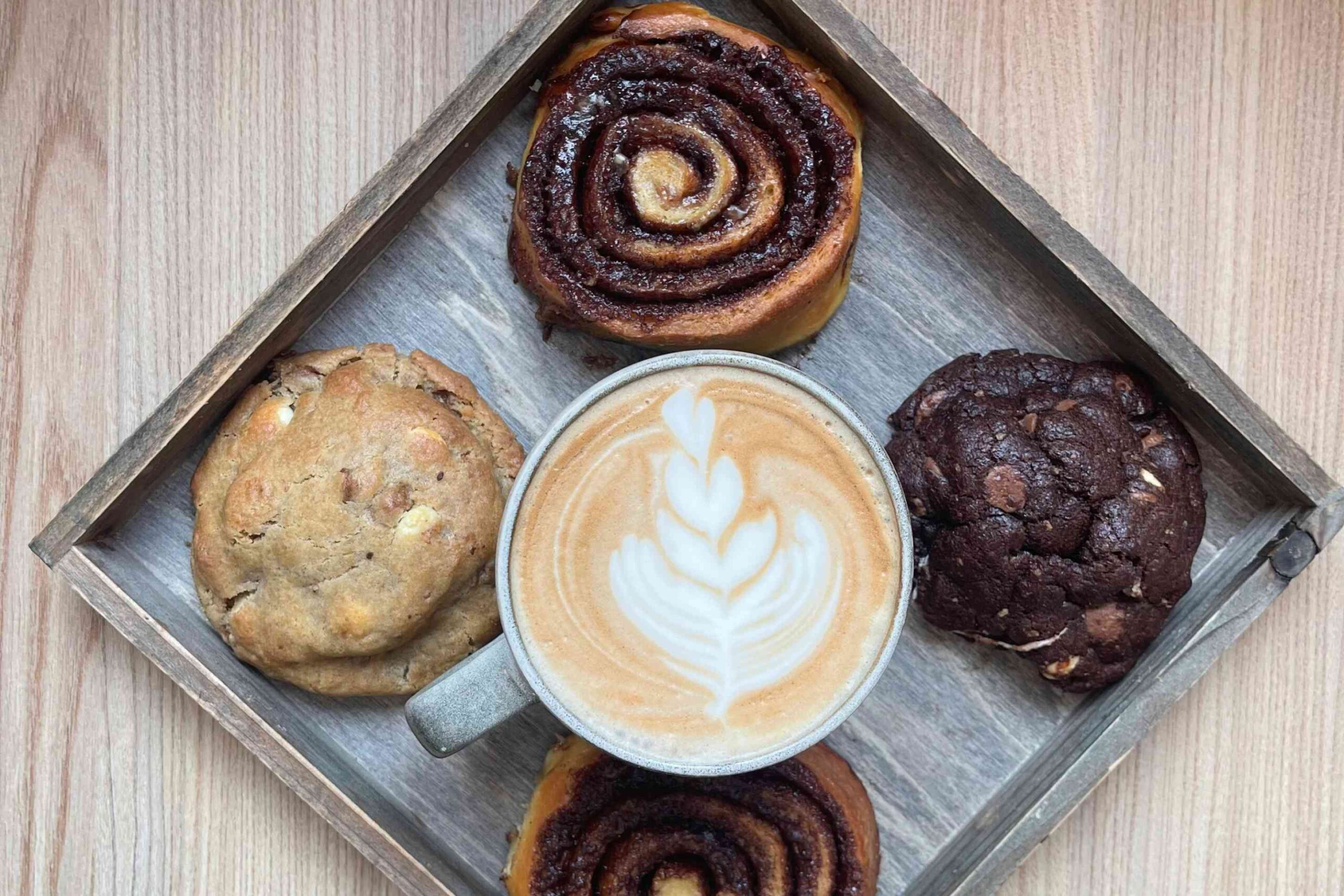 Coffee and pastries from Faxi bakery in Iceland.