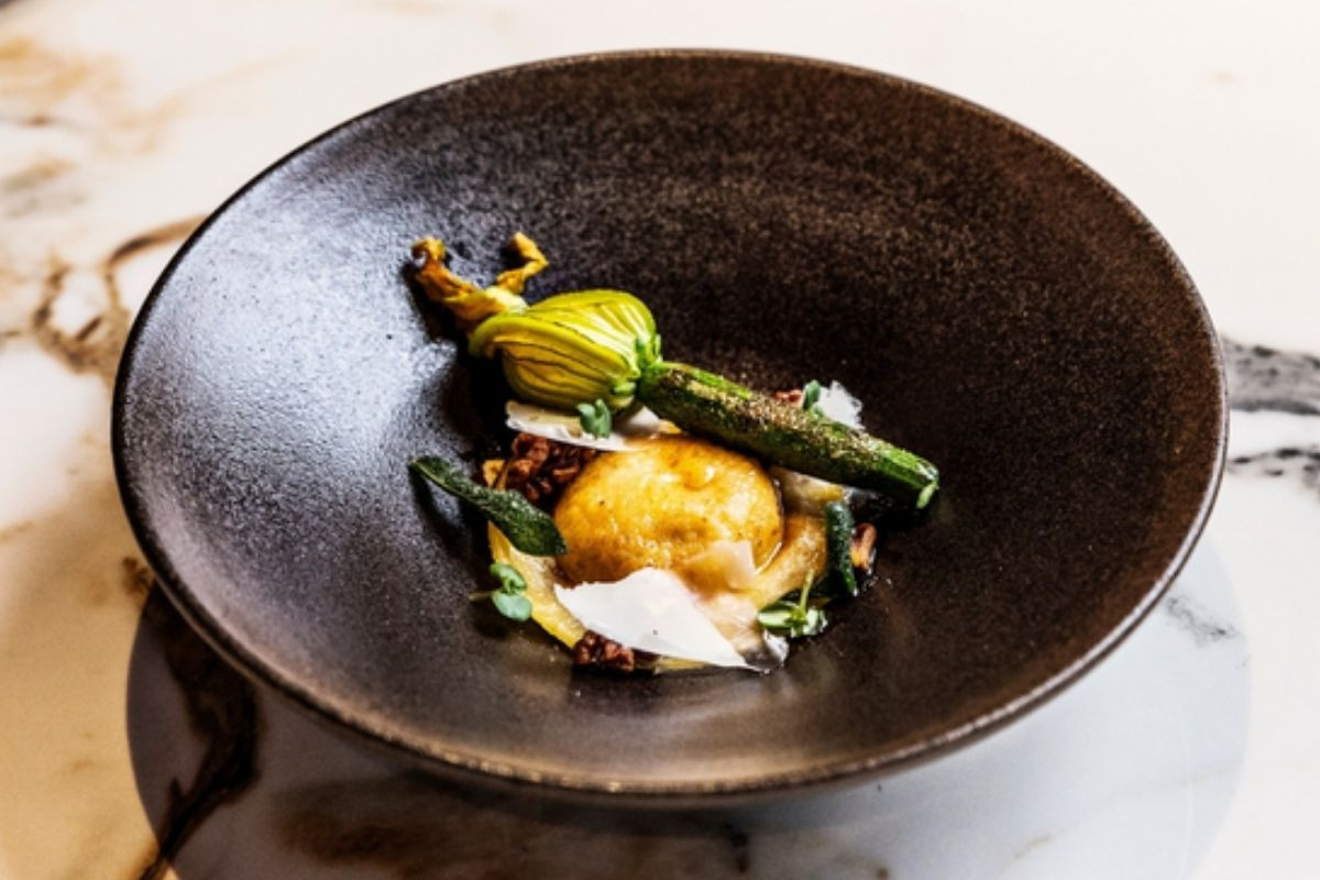 Exquisite gourmet dish served at OTO Restaurant, Reykjavik, Iceland.